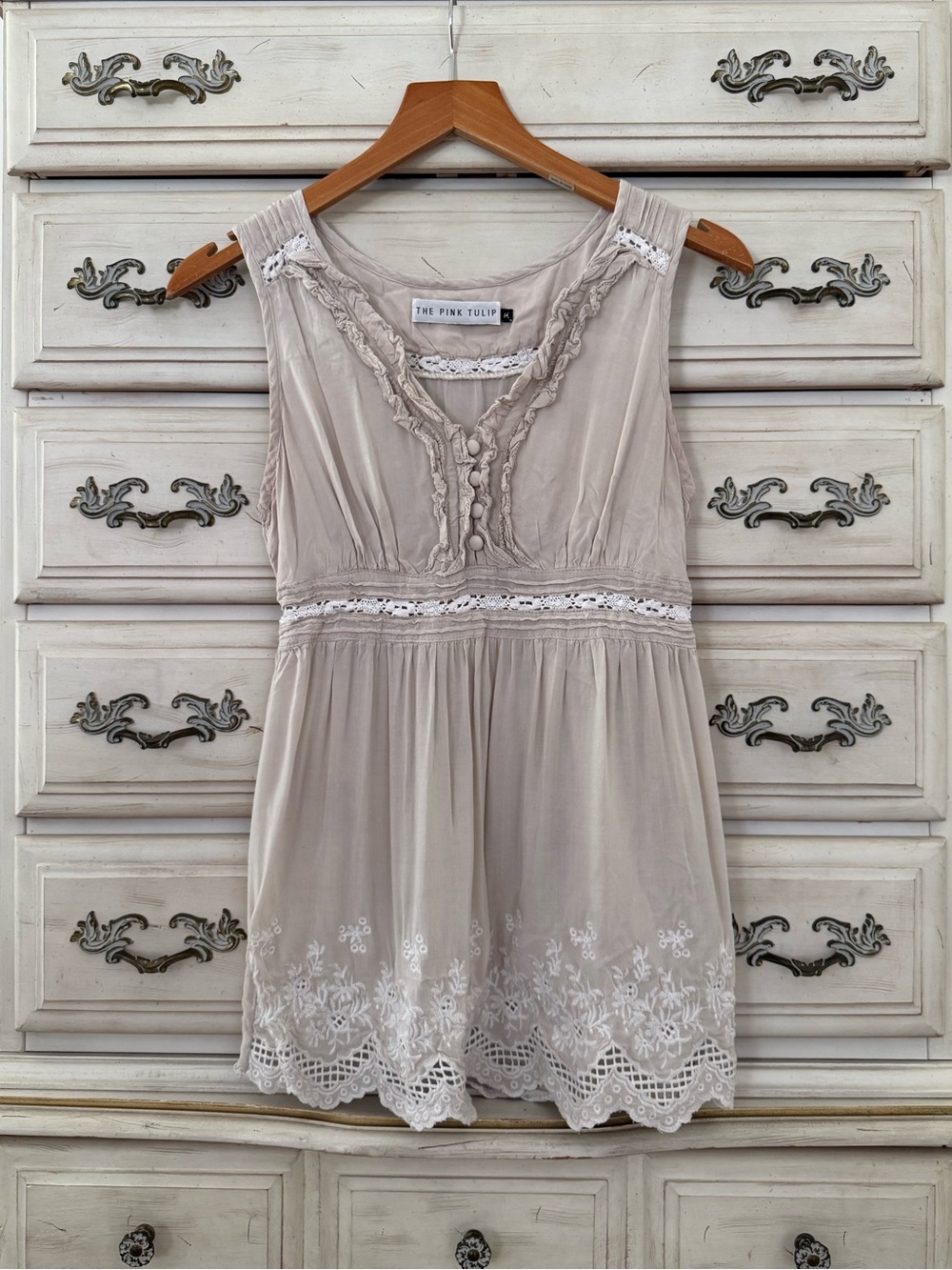 Boho Embroidered Babydoll Top